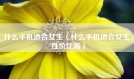 什么手机适合女生（什么手机适合女生 性价比高）