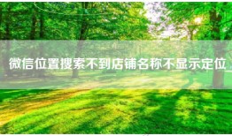 微信位置搜索不到店铺名称不显示定位