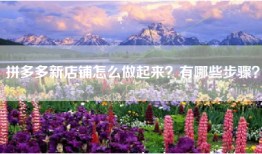 拼多多新店铺怎么做起来？有哪些步骤？