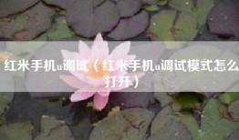 红米手机u调试（红米手机u调试模式怎么打开）