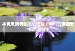 手机电池老化怎么恢复（手机的电池老化怎么办）