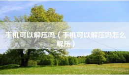 手机可以解压吗（手机可以解压吗怎么解压）