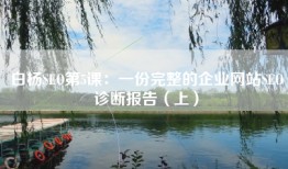 白杨SEO第5课：一份完整的企业网站SEO诊断报告（上）