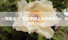 一周盘点 ｜ 百度集团上周美股跌6.49% 港股跌7.01%