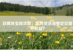 自媒体变现攻略：如何灵活调整定位提升收益？