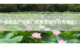信息流广告推广投放主流平台有哪些？