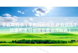 手机耳机小（手机耳机小孔,还有这几个厉害用途,可惜我也看完才知道）