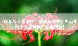 2024年线上营销推广渠道有哪些？盘点全网十大免费推广渠道平台！