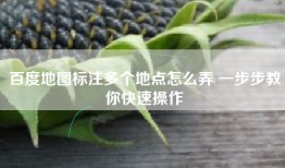 百度地图标注多个地点怎么弄 一步步教你快速操作