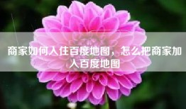 商家如何入住百度地图，怎么把商家加入百度地图