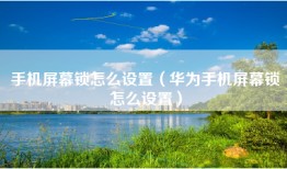 手机屏幕锁怎么设置（华为手机屏幕锁怎么设置）