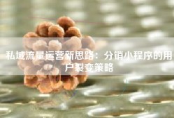 私域流量运营新思路：分销小程序的用户裂变策略