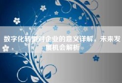 数字化转型对企业的意义详解，未来发展机会解析