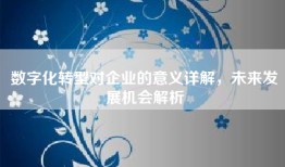 数字化转型对企业的意义详解，未来发展机会解析