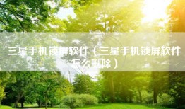 三星手机锁屏软件（三星手机锁屏软件怎么删除）