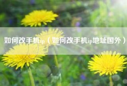 如何改手机ip（如何改手机ip地址国外）