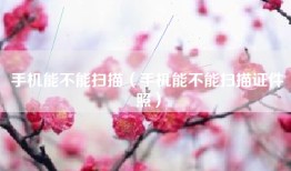 手机能不能扫描（手机能不能扫描证件照）