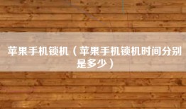 苹果手机锁机（苹果手机锁机时间分别是多少）