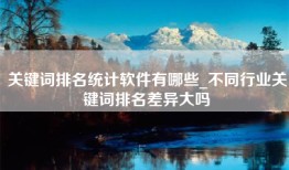 关键词排名统计软件有哪些_不同行业关键词排名差异大吗