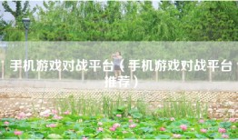 手机游戏对战平台（手机游戏对战平台推荐）
