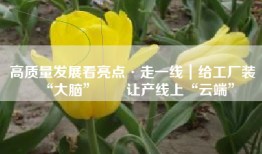 高质量发展看亮点·走一线｜给工厂装“大脑”  让产线上“云端”