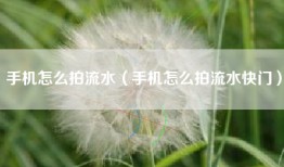手机怎么拍流水（手机怎么拍流水快门）