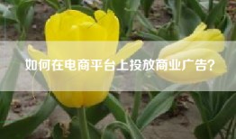 如何在电商平台上投放商业广告？