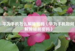 华为手机怎么解除密码（华为手机如何解除锁屏密码）