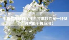 手机打车软件（手机打车软件是一种基于lbs的智能手机应用）