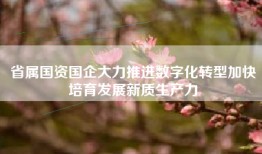 省属国资国企大力推进数字化转型加快培育发展新质生产力