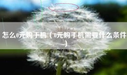 怎么0元购手机（0元购手机需要什么条件）