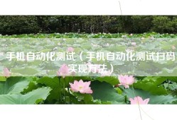 手机自动化测试（手机自动化测试扫码实现方法）