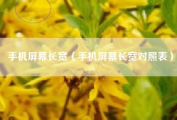 手机屏幕长宽（手机屏幕长宽对照表）