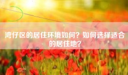 湾仔区的居住环境如何？如何选择适合的居住地？