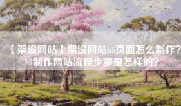 【架设网站】架设网站h5页面怎么制作？h5制作网站流程步骤是怎样的？