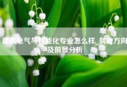 建筑电气与智能化专业怎么样_就业方向及前景分析