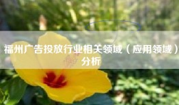 福州广告投放行业相关领域（应用领域）分析