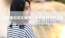 手机重启后无服务（手机重启手机卡无服务）