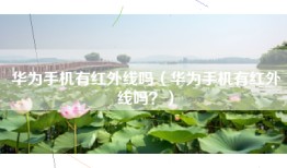 华为手机有红外线吗(华为手机有红外线吗?)