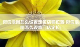 微信地图怎么设置定位店铺位置(微信地图怎么设置门店定位)