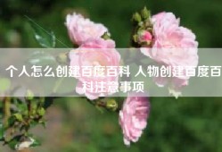 个人怎么创建百度百科 人物创建百度百科注意事项