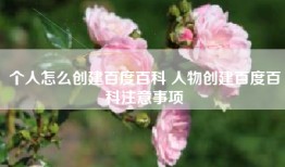 个人怎么创建百度百科 人物创建百度百科注意事项