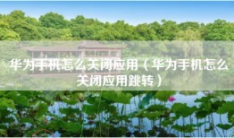 华为手机怎么关闭应用（华为手机怎么关闭应用跳转）