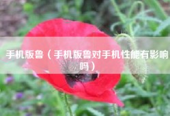 手机版鲁（手机版鲁对手机性能有影响吗）