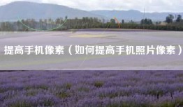 提高手机像素（如何提高手机照片像素）