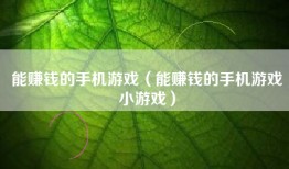 能赚钱的手机游戏（能赚钱的手机游戏小游戏）