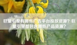 巨量引擎有哪些广告平台投放资源？巨量引擎都包含哪些产品资源？