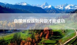 自媒体应该如何做才能成功
