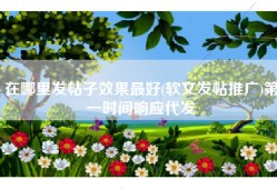在哪里发帖子效果最好(软文发帖推广)第一时间响应代发