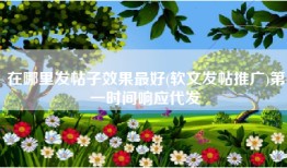 在哪里发帖子效果最好(软文发帖推广)第一时间响应代发